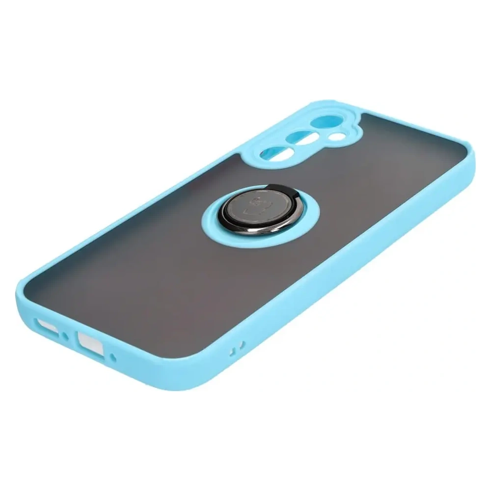 Hurtownia GSM - Etui z uchwytem na palec Bizon Case Hybrid Ring do Samsung Galaxy A34 5G przydymione z jasnoniebieską ramką - BIZ7437 - {ean13} - Hurt