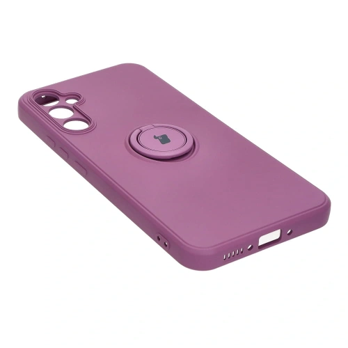 Etui Bizon Case Silicone Ring Sq do Samsung Galaxy A34 5G ciemnofioletowe