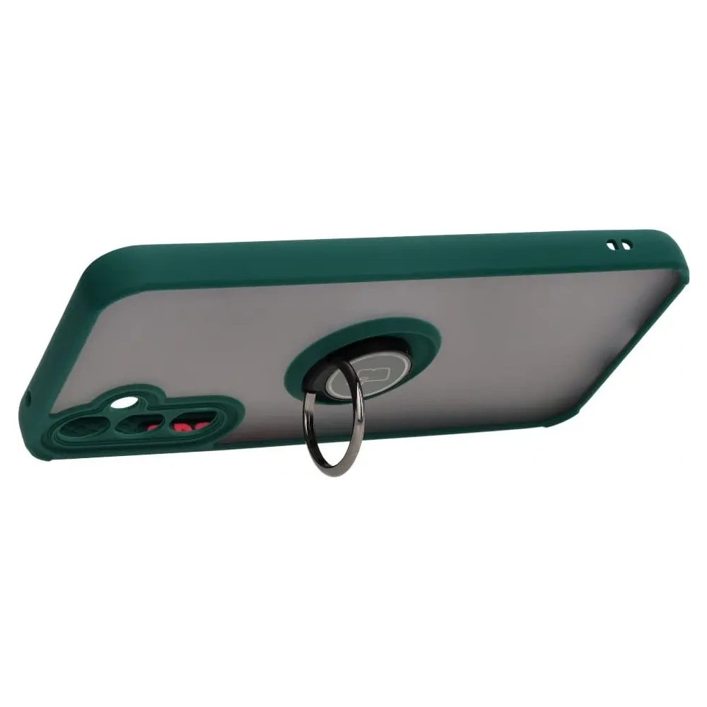 Hurtownia GSM - Etui z uchwytem na palec Bizon Case Hybrid Ring do Galaxy A34 5G, przydymione z ciemnozieloną ramką - BIZ7441 - {ean13} - Hurt