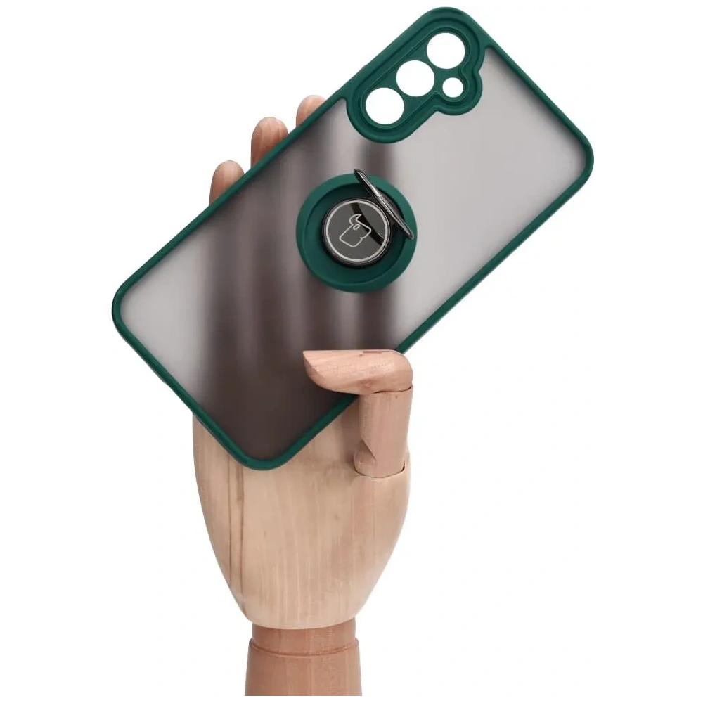 Hurtownia GSM - Etui z uchwytem na palec Bizon Case Hybrid Ring do Samsung Galaxy A34 5G przydymione z ciemnozieloną ramką - BIZ7441 - {ean13} - Hurt