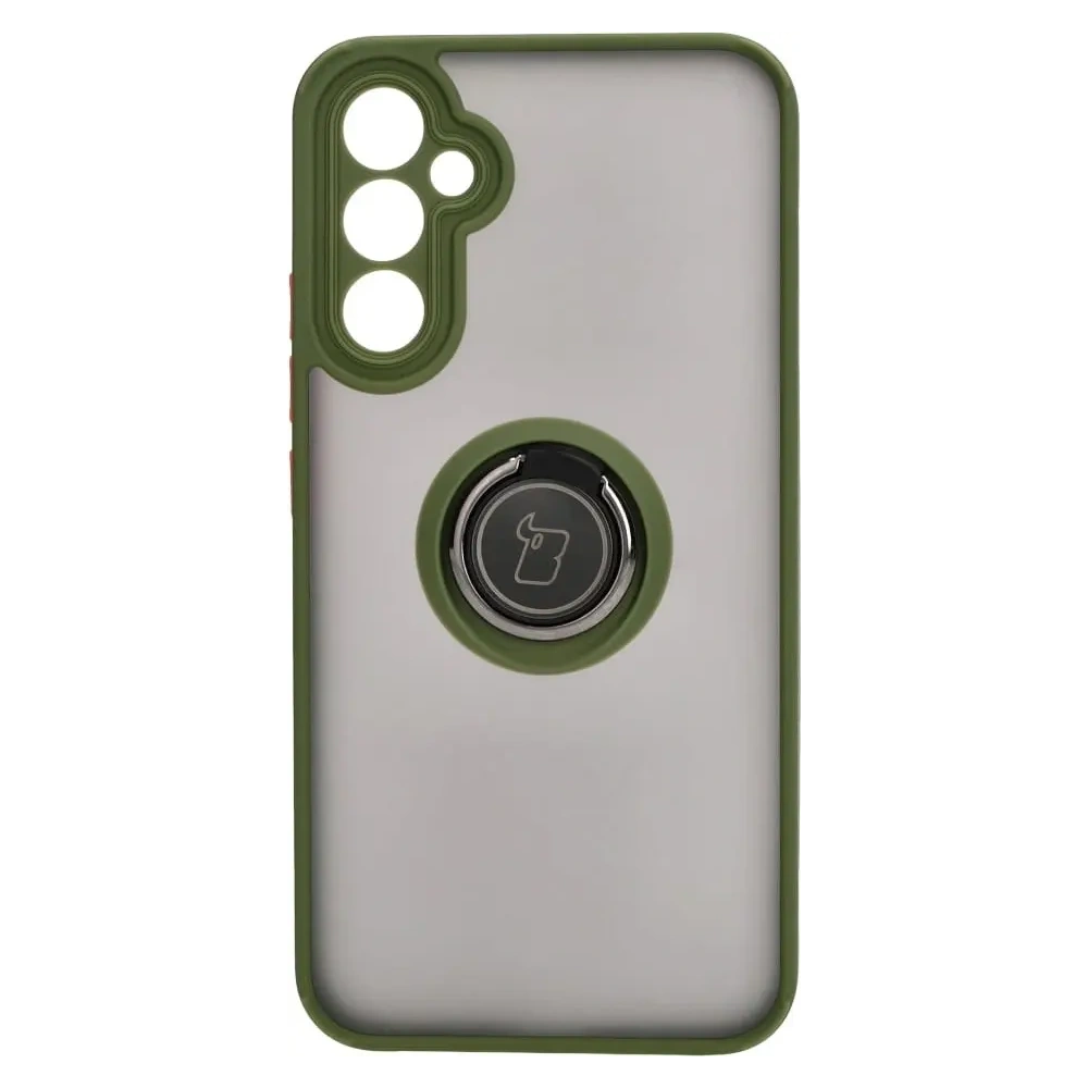 Hurtownia GSM - Etui z uchwytem na palec Bizon Case Hybrid Ring do Samsung Galaxy A34 5G przydymione z zieloną ramką - BIZ1056 - {ean13} - Hurt
