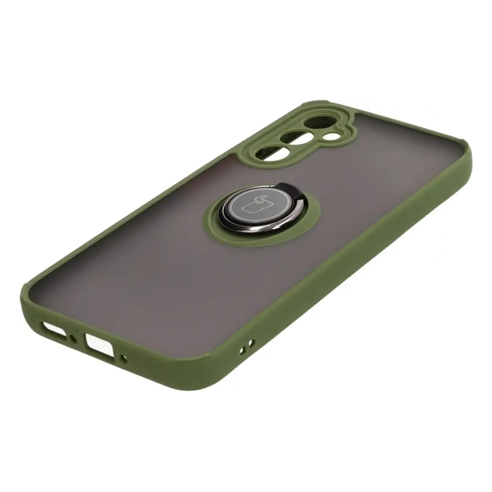 Hurtownia GSM - Etui z uchwytem na palec Bizon Case Hybrid Ring do Samsung Galaxy A34 5G przydymione z zieloną ramką - BIZ1056 - {ean13} - Hurt