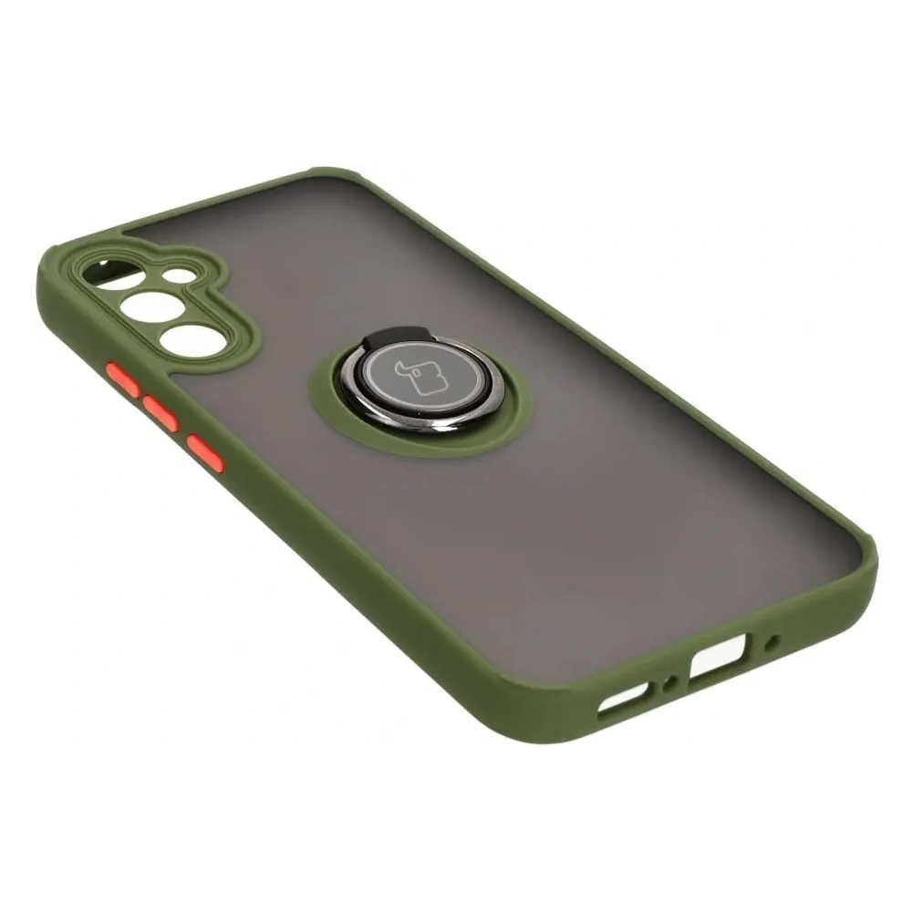Hurtownia GSM - Etui z uchwytem na palec Bizon Case Hybrid Ring do Samsung Galaxy A34 5G przydymione z zieloną ramką - BIZ1056 - {ean13} - Hurt