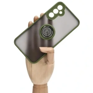 Hurtownia GSM - Etui z uchwytem na palec Bizon Case Hybrid Ring do Samsung Galaxy A34 5G przydymione z zieloną ramką - BIZ1056 - {ean13} - Hurt