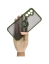 Hurtownia GSM - Etui z uchwytem na palec Bizon Case Hybrid Ring do Samsung Galaxy A34 5G przydymione z zieloną ramką - BIZ1056 - {ean13} - Hurt