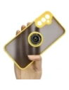 Bizon Case Hybrid Ring Samsung Galaxy A34 5G füstös sárga kerettel