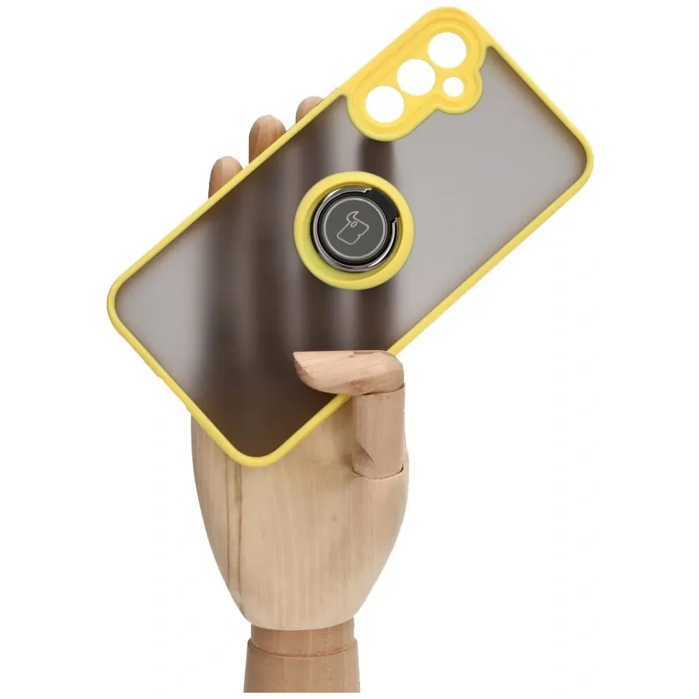 Hurtownia GSM - Bizon Case Hybrid Ring Samsung Galaxy A34 5G fumuriu cu un cadru galben - BIZ1057 - {ean13} - Hurt