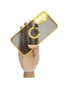 Hurtownia GSM - Etui s úchopem na prst Bizon Case Hybrid Ring do Samsung Galaxy A34 5G kouřově šedé se žlutým rámečkem - BIZ1057 - {ean13} - Hurt