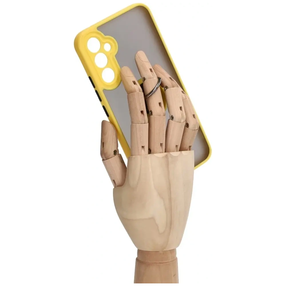 Wholesale Bizon Case Hybrid Ring Samsung Galaxy A34 5G smoky with a yellow frame - BIZ1057 - {ean13} - Hurt
