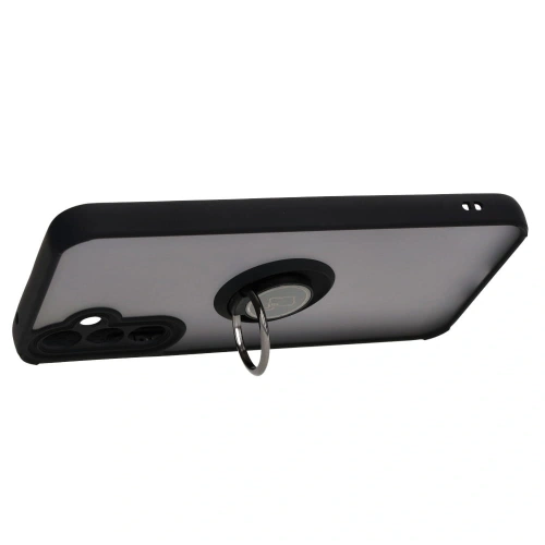 Etui z uchwytem na palec Bizon Case Hybrid Ring do Samsung Galaxy A34 5G przydymione z czarną ramką