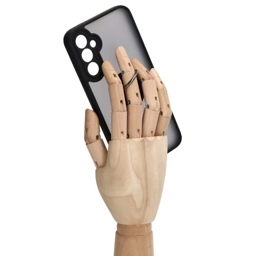 Etui z uchwytem na palec Bizon Case Hybrid Ring do Samsung Galaxy A34 5G przydymione z czarną ramką