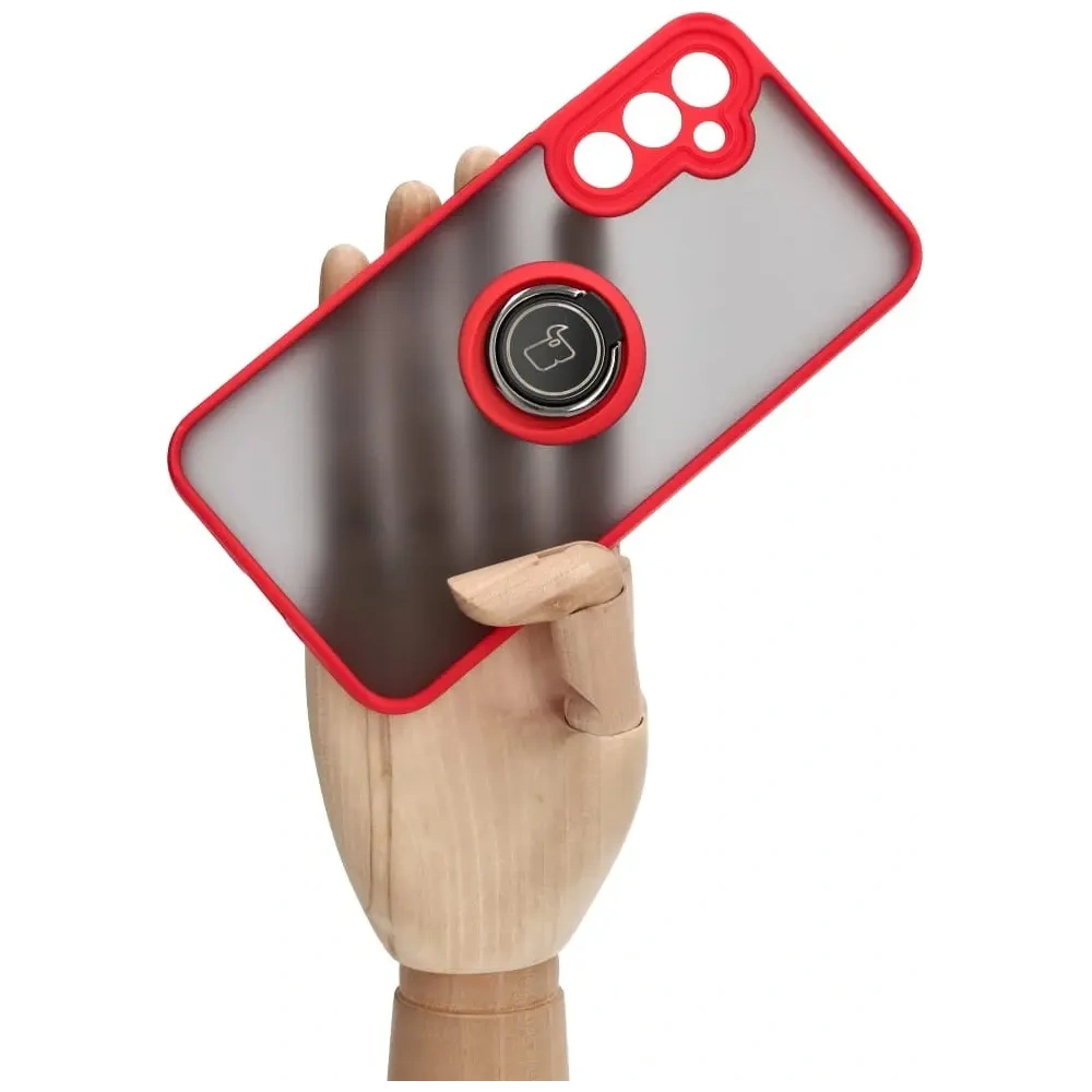Hurtownia GSM - Bizon Case Hybrid Ring Samsung Galaxy A34 5G füstös piros kerettel - BIZ1059 - {ean13} - Hurt