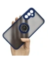 Bizon Case Hybrid Ring Samsung Galaxy A34 5G füstös színben, tengerészkék kerettel
