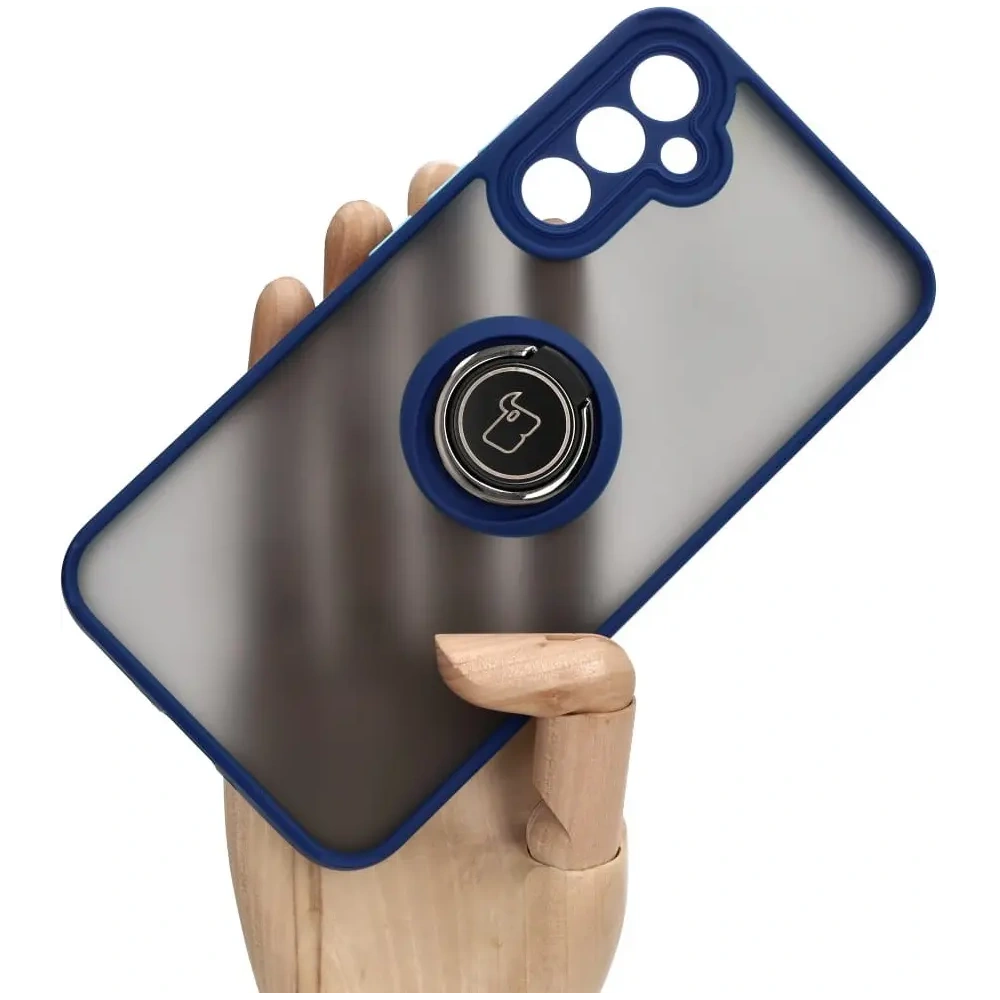 Wholesale Bizon Case Hybrid Ring Samsung Galaxy A34 5G smoky with a navy blue frame - BIZ1060 - {ean13} - Hurt