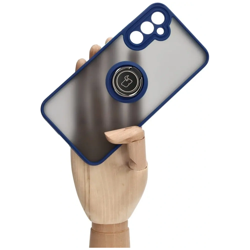 Hurtownia GSM - Bizon Case Hybrid Ring Samsung Galaxy A34 5G füstös színben, tengerészkék kerettel - BIZ1060 - {ean13} - Hurt