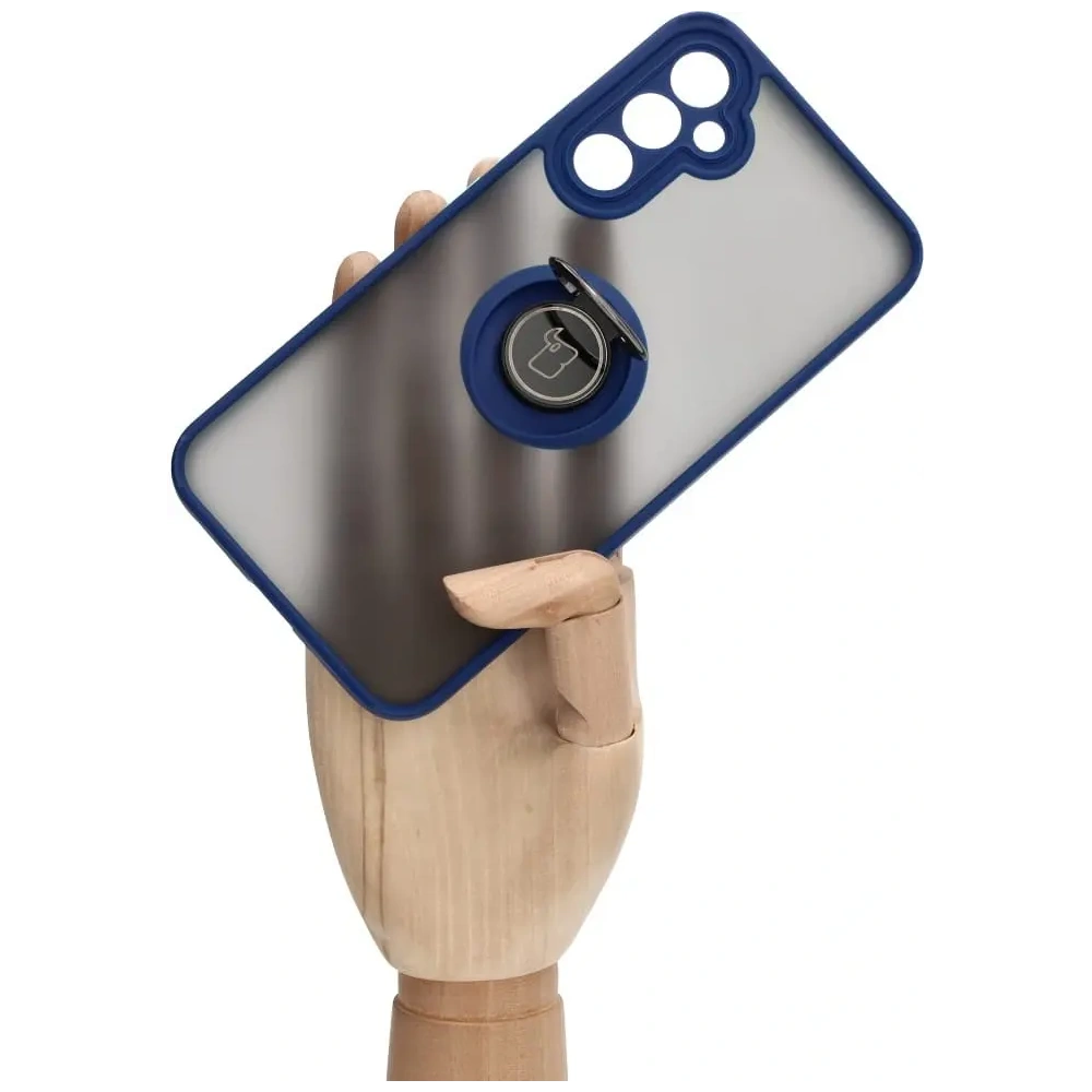 Wholesale Bizon Case Hybrid Ring Samsung Galaxy A34 5G smoky with a navy blue frame - BIZ1060 - {ean13} - Hurt