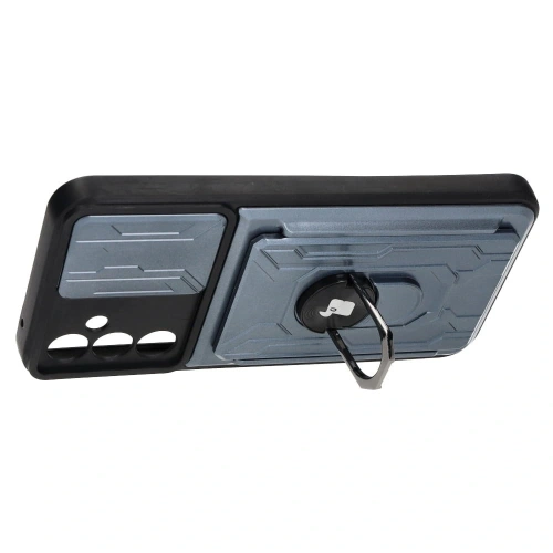 Etui Bizon Case Camshield Card Slot Ring do Samsung Galaxy A34 5G szare
