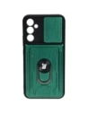 Etui Bizon Case Camshield Card Slot Ring do Samsung Galaxy A34 5G zielone