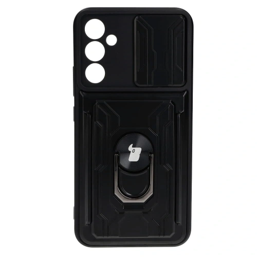 Etui Bizon Case Camshield Card Slot Ring do Samsung Galaxy A34 5G czarne