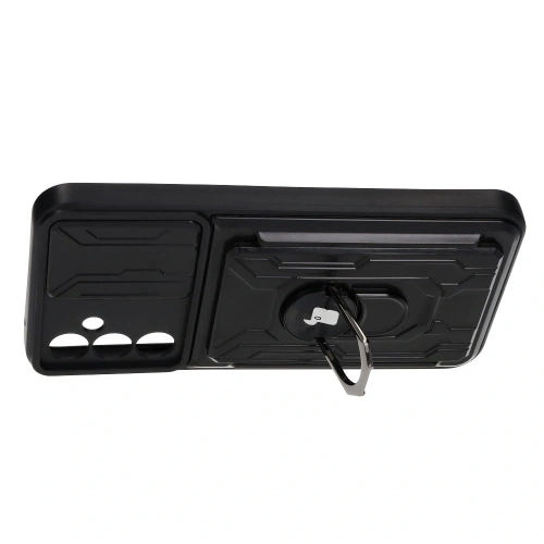 Etui Bizon Case Camshield Card Slot Ring do Samsung Galaxy A34 5G czarne