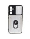 Etui Bizon Case Camshield Card Slot Ring do Samsung Galaxy A34 5G białe