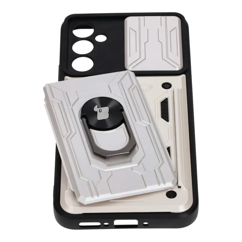Hurtownia GSM - Etui Bizon Case Camshield Card Slot Ring do Samsung Galaxy A34 5G białe - BIZ7453 - {ean13} - Hurt