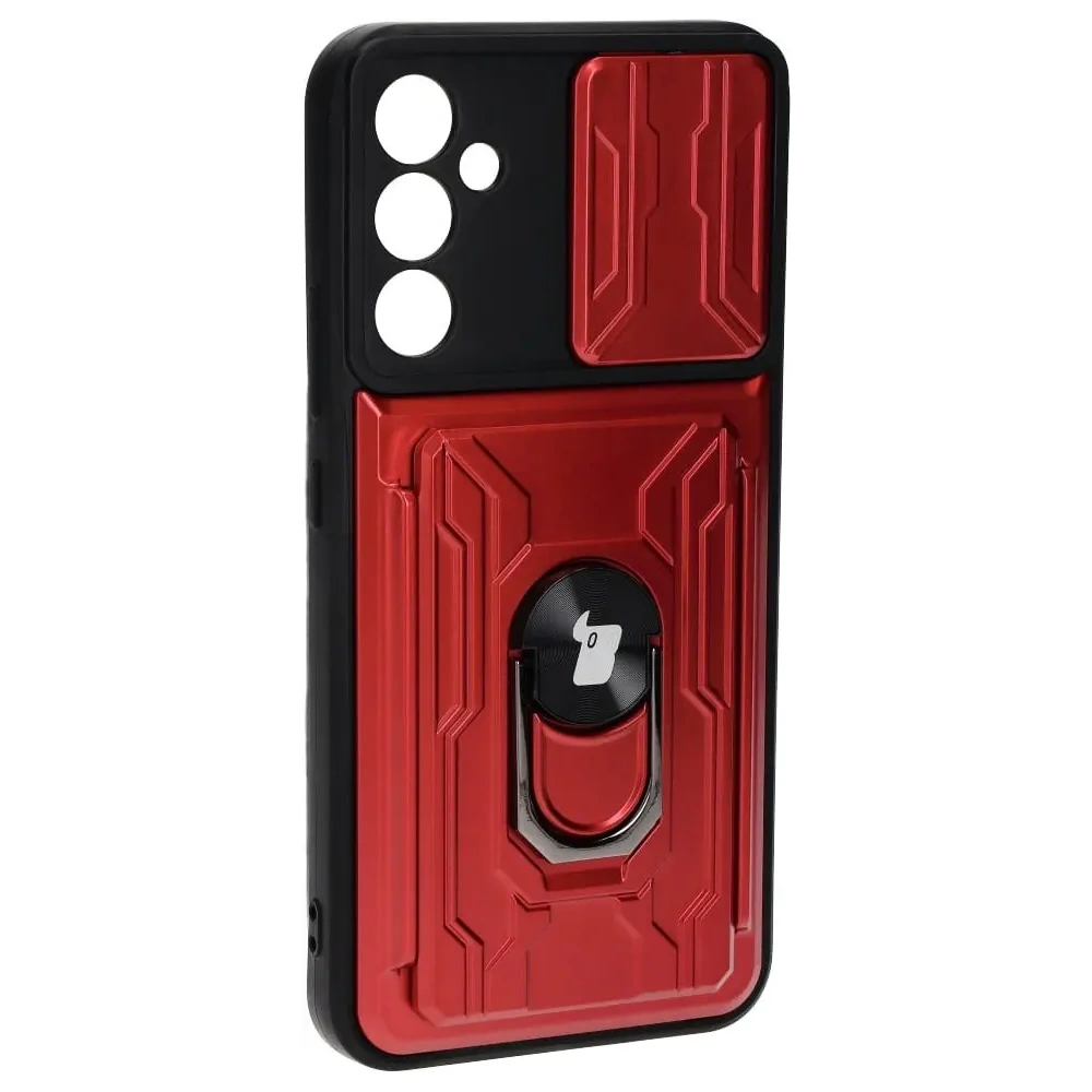 Hurtownia GSM - Etui Bizon Case Camshield Card Slot Ring do Samsung Galaxy A34 5G czerwone - BIZ7456 - {ean13} - Hurt