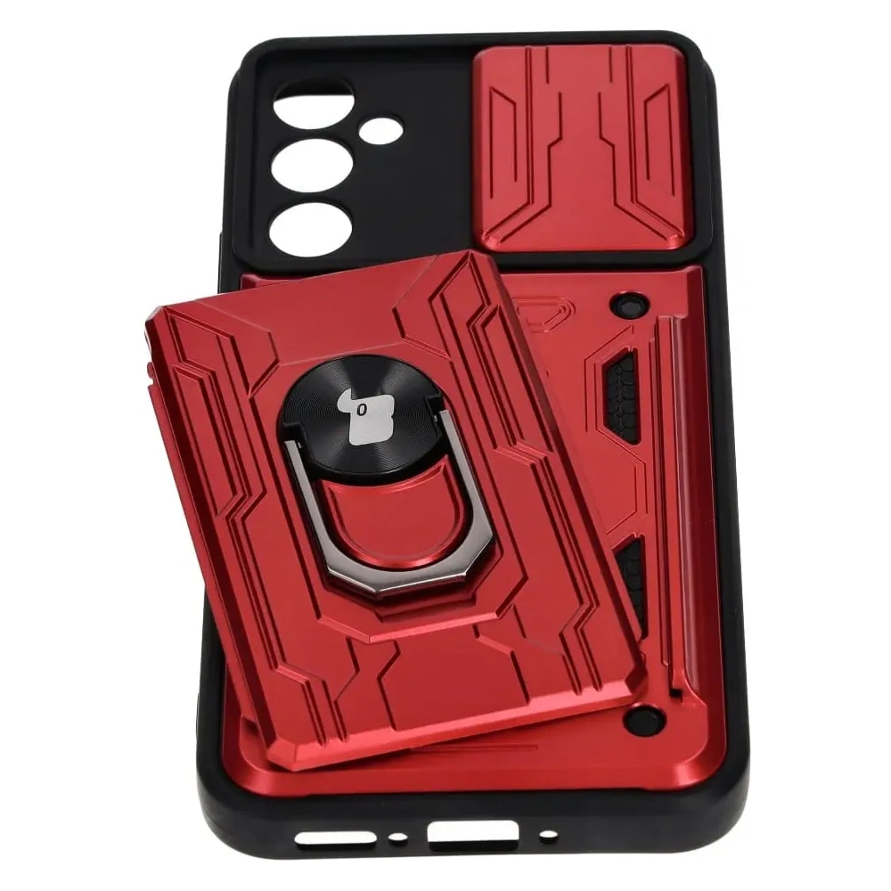 Hurtownia GSM - Bizon Case Camshield Kártyafoglalatos Gyűrű Samsung Galaxy A34 5G piros - BIZ7456 - {ean13} - Hurt