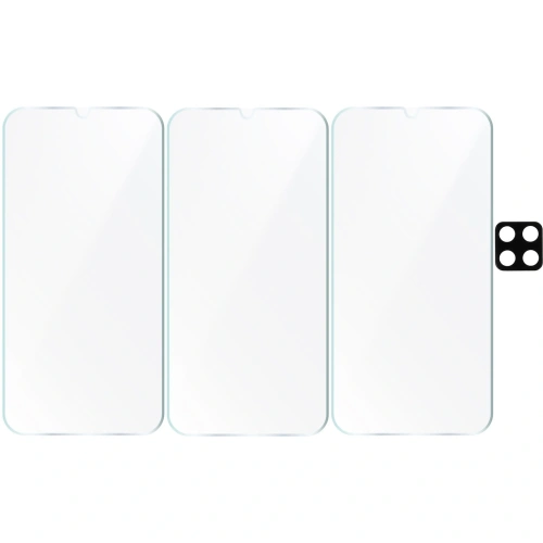 3x szkło hartowane Bizon Glass Clear + szkło na obiektyw Samsung Galaxy A42 5G