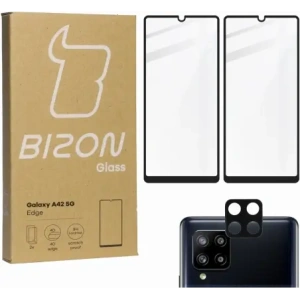 Hurtownia GSM - Bizon Glass Edge 2x edzett üveg + lencsevédő Samsung Galaxy A42 5G fekete - BIZ7460 - {ean13} - Hurt