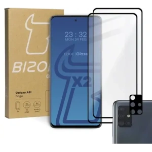 Hurtownia GSM - Bizon Glass Edge 2x edzett üveg + lencsevédő Samsung Galaxy A51 fekete - BIZ7464 - {ean13} - Hurt
