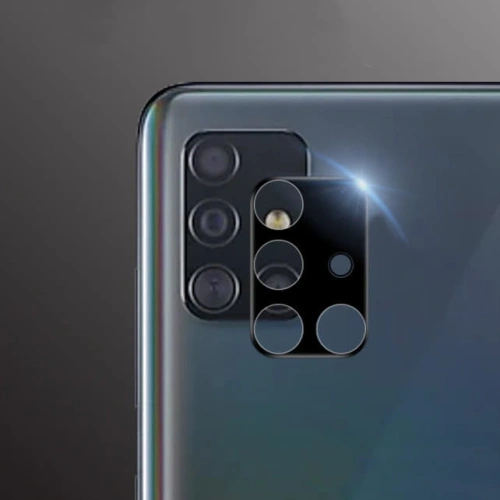 2x szkło hartowane Bizon Glass Edge + ochrona na obiektyw Samsung Galaxy A51 czarne