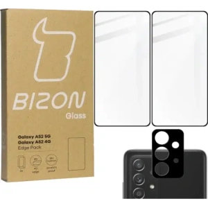 Hurtownia GSM - Bizon Glass Edge gehärtetes Glas - [2 PACK] + Linsenschutz Samsung Galaxy A52s 5G A52 4G/5G schwarz - BIZ1096 - {ean13} - Hurt
