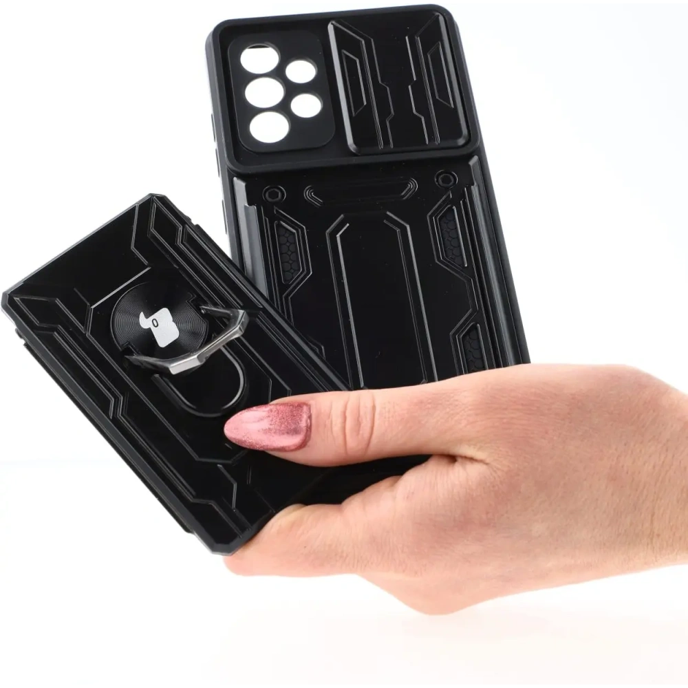 Hurtownia GSM - Bizon Case Camshield Kartenschlitz Ring Samsung Galaxy A52s 5G A52 4G/5G schwarz - BIZ7481 - {ean13} - Hurt