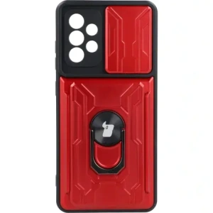 Hurtownia GSM - Etui Bizon Case Camshield Card Slot Ring do Galaxy A52s 5G, A52 4G/5G, czerwone - BIZ7482 - {ean13} - Hurt