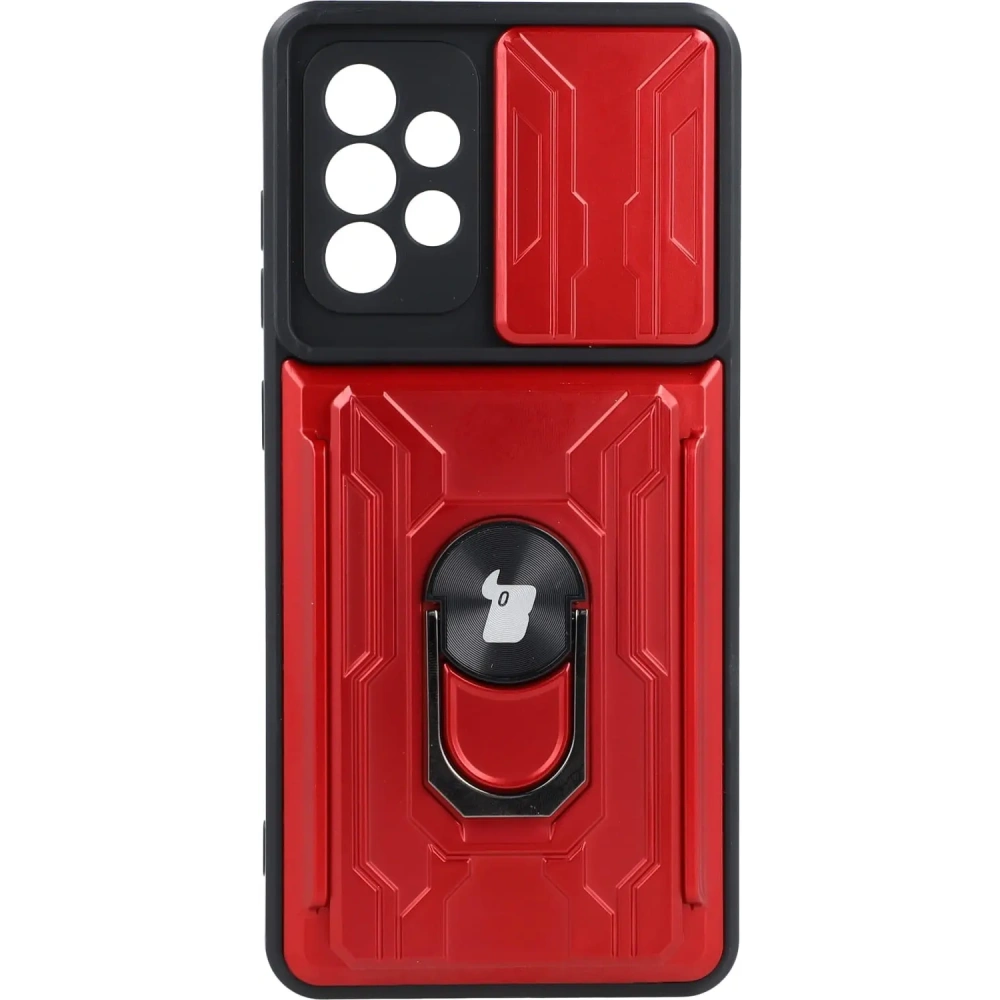 Hurtownia GSM - Caz Bizon Camshield cu slot pentru card Ring Samsung Galaxy A52s 5G A52 4G/5G roșu - BIZ7482 - {ean13} - Hurt