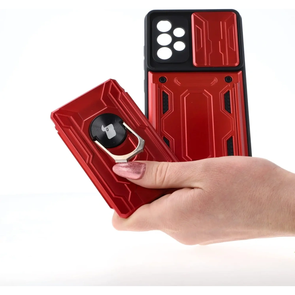 Hurtownia GSM - Bizon Case Camshield Kartensteckplatz Ring Samsung Galaxy A52s 5G A52 4G/5G rot - BIZ7482 - {ean13} - Hurt