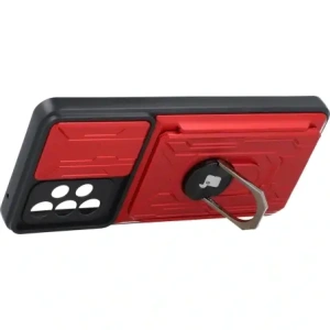 Hurtownia GSM - Etui Bizon Case Camshield Card Slot Ring do Galaxy A52s 5G, A52 4G/5G, czerwone - BIZ7482 - {ean13} - Hurt