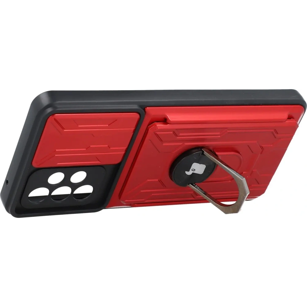 Hurtownia GSM - Caz Bizon Camshield cu slot pentru card Ring Samsung Galaxy A52s 5G A52 4G/5G roșu - BIZ7482 - {ean13} - Hurt