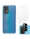 Bizon Case Clear Pack tok + 2x képernyő üveg + lencse üveg Samsung Galaxy A52s 5G A52 5G/4G átlátszó
