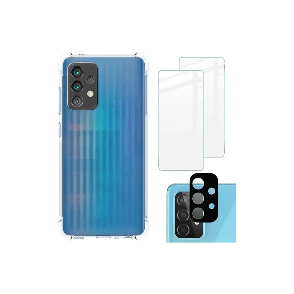 Hurtownia GSM - Bizon Case Clear Pack tok + 2x képernyő üveg + lencse üveg Samsung Galaxy A52s 5G A52 5G/4G átlátszó - BIZ1118 - {ean13} - Hurt