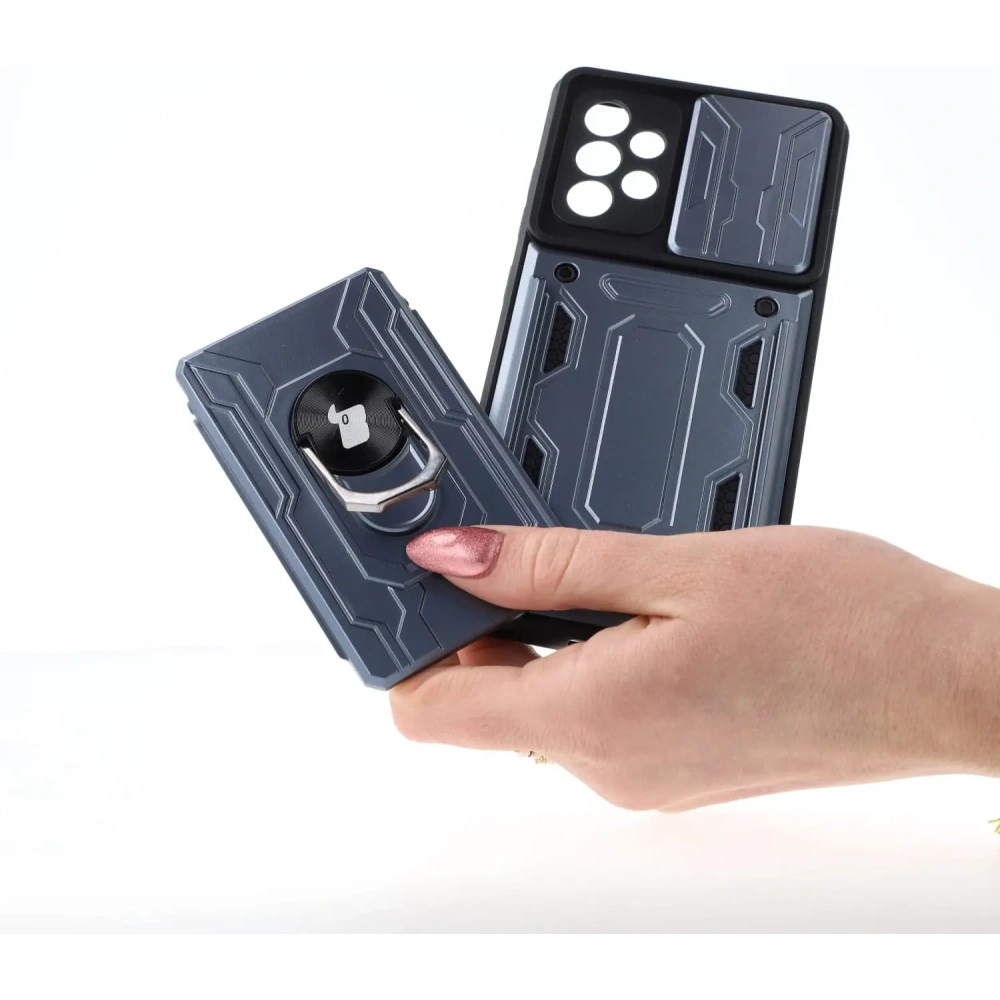 Wholesale Bizon Case Camshield Card Slot Ring Samsung Galaxy A52s 5G A52 4G/5G grey - BIZ7483 - {ean13} - Hurt