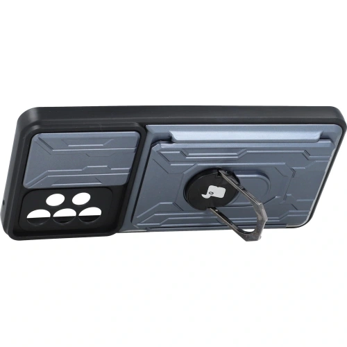 Etui Bizon Case Camshield Card Slot Ring do Samsung Galaxy A52s 5G A52 4G/5G szare
