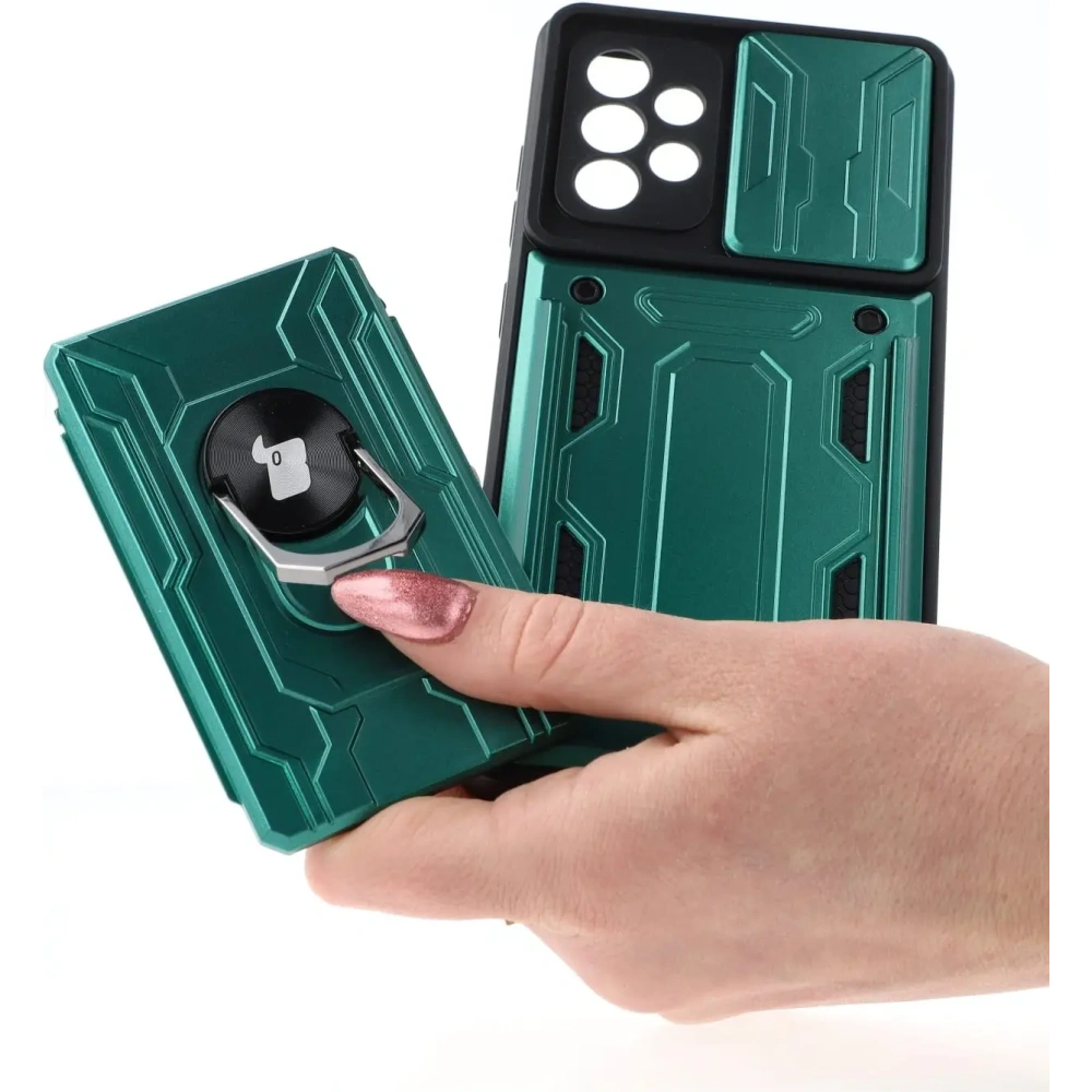 Hurtownia GSM - Bizon Case Camshield Card Slot Ring Samsung Galaxy A52s 5G A52 4G/5G verde deschis - BIZ7486 - {ean13} - Hurt