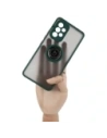 Bizon Case Hybrid Ring Samsung Galaxy A53 5G fumuriu cu un cadru verde închis