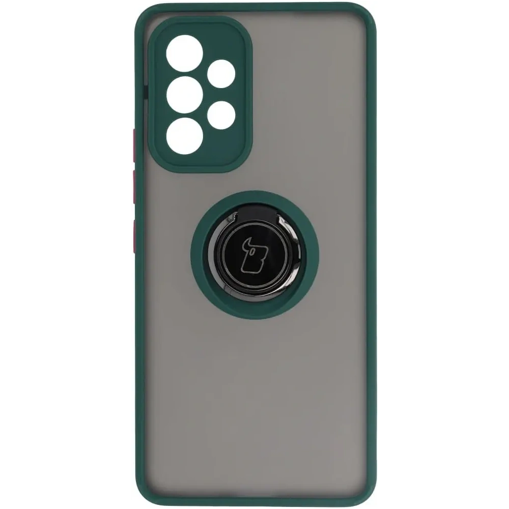Hurtownia GSM - Etui z uchwytem na palec Bizon Case Hybrid Ring do Galaxy A53 5G, przydymione z ciemnozieloną ramką - BIZ7499 - {ean13} - Hurt