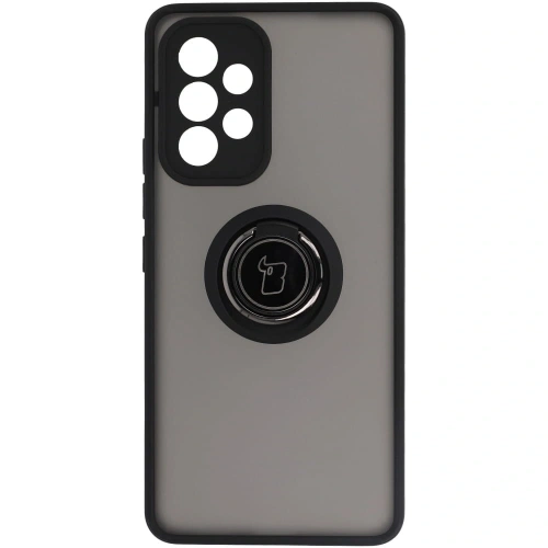 Etui z uchwytem na palec Bizon Case Hybrid Ring do Samsung Galaxy A53 5G przydymione z czarną ramką