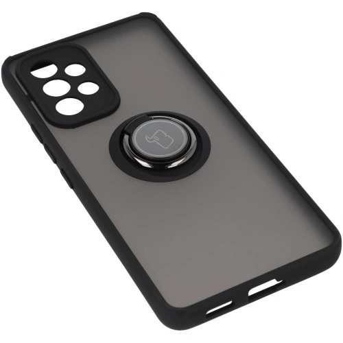 Etui z uchwytem na palec Bizon Case Hybrid Ring do Samsung Galaxy A53 5G przydymione z czarną ramką