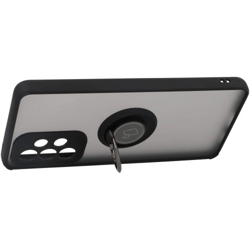 Etui z uchwytem na palec Bizon Case Hybrid Ring do Samsung Galaxy A53 5G przydymione z czarną ramką