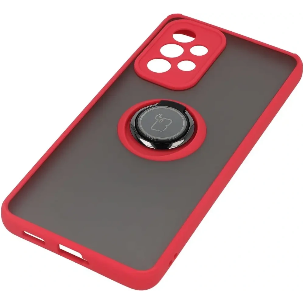 Hurtownia GSM - Etui z uchwytem na palec Bizon Case Hybrid Ring do Galaxy A53 5G, przydymione z czerwoną ramką - BIZ7500 - {ean13} - Hurt